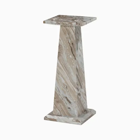 Aster 30" Pedestal in Beige Marble