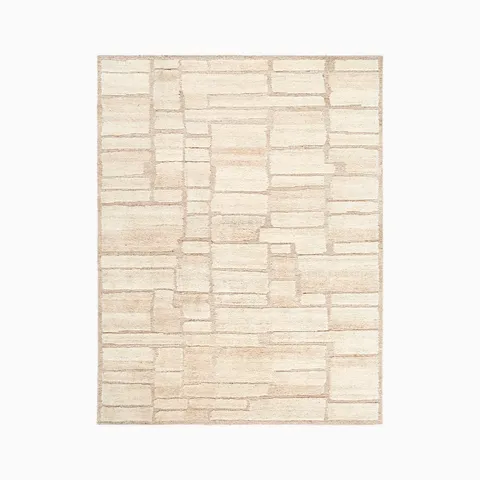 Clea Handmade Rug in Cream, 6' x 9'
