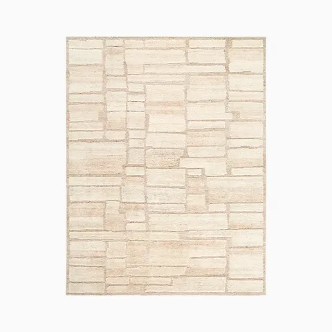 Clea Handmade Rug in Cream, 8' x 10'