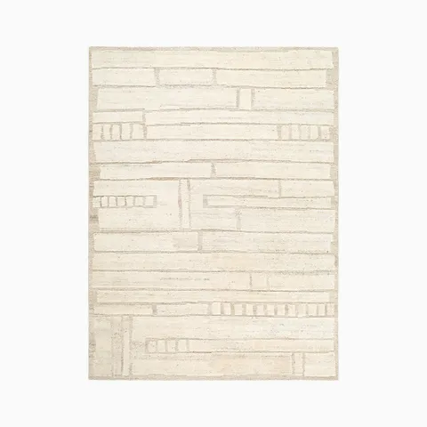 Clea Handmade Rug in Ivory, 6' x 9'