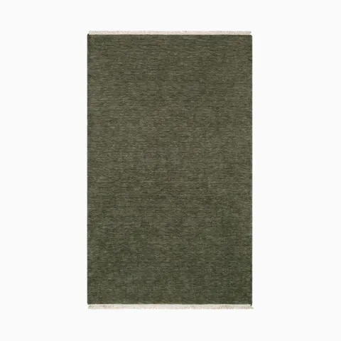 Soleil Handmade Rug in Olive Green, 5' x 7'6"