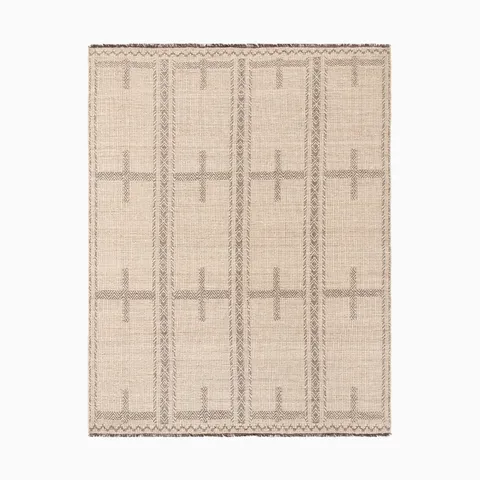 Willa Handmade Rug in Beige, 2' x 3'