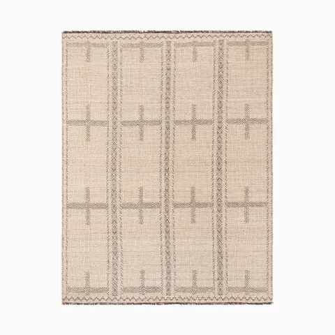 Willa Handmade Rug in Beige, 6' x 9'