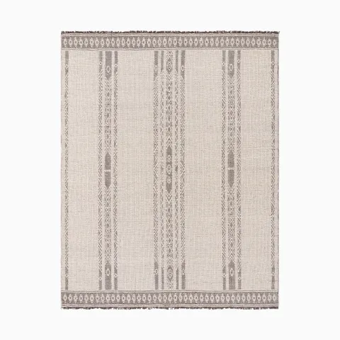 Willa Handmade Rug in Ivory, 6' x 9'