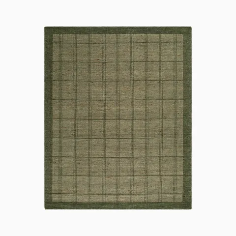 Calla Handmade Rug in Olive Green, 6' x 9'