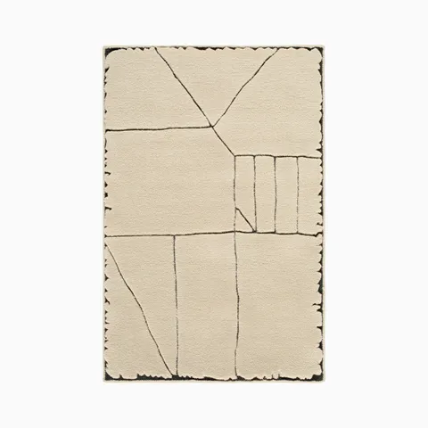 Fira Handmade Rug in Ivory, 18" x 18" Sample