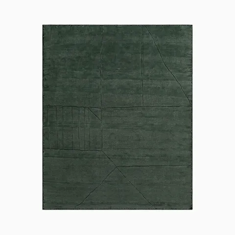 Fira Handmade Rug in Forest Green, 8' x 10'