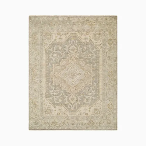 Emi Handmade Rug in Light Taupe, 6' x 9'