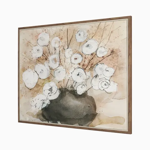 Bloom Hand-Embellished Textured Framed Canvas Artwork