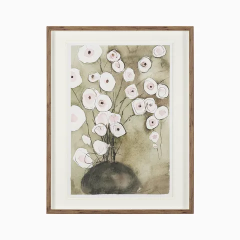 Flor Hand-Embellished Framed Artwork
