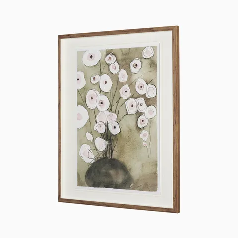 Flor Hand-Embellished Framed Artwork