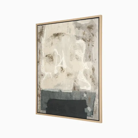 Strata Contrast Hand-Embellished Textured Framed Canvas Artwork