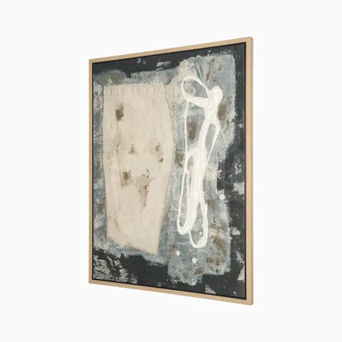 Strata Duality Hand-Embellished Textured Framed Canvas Artwork
