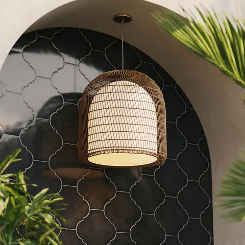 Finch 20" 1 Light Pendant in Brushed Gold/Opal Glass