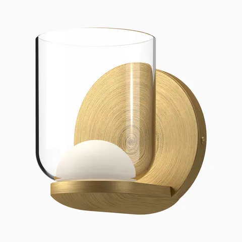 Blake 4" LED Wall Sconce in Brushed Gold/Clear