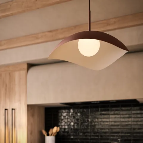 Aveline 22" Socket Pendant in Burgundy