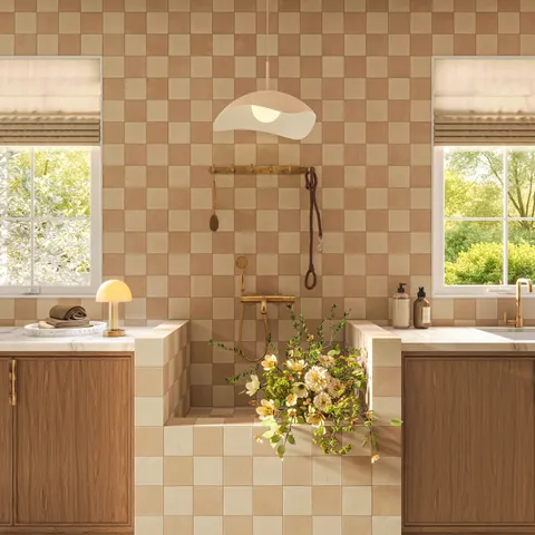 Aveline 22" Socket Pendant in Peach
