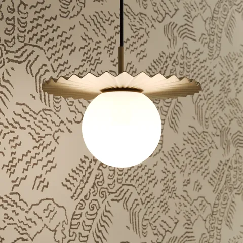 Priya 12" 1 Light Pendant in Brushed Gold/Opal Matte Glass