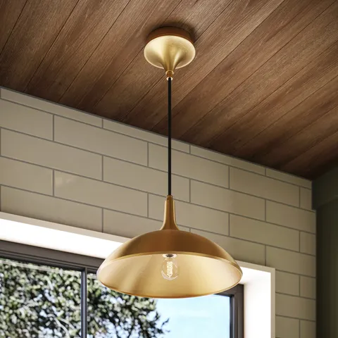 Yvette 14" 1 Light Pendant in Brushed Gold