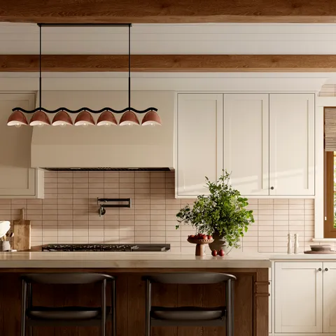 Erza 42" Socket Linear Pendant in Black/Burgundy