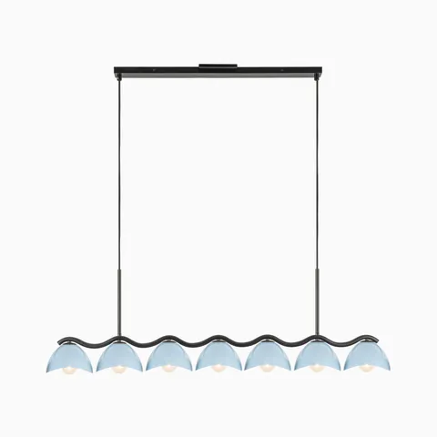 Erza 42" Socket Linear Pendant in Black/Cerulean