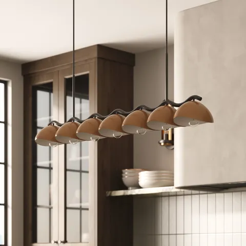 Erza 42" Socket Linear Pendant in Black/Peach