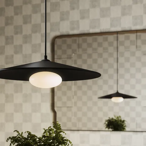 Tahlia 24" Metal LED Pendant in Black/White