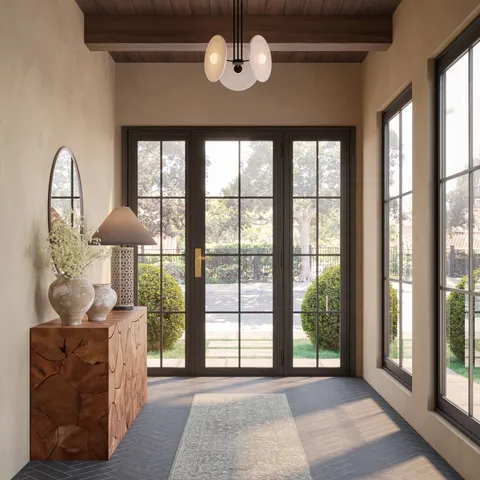 Lumira 18" LED Pendant in Urban Bronze/Glossy Opal