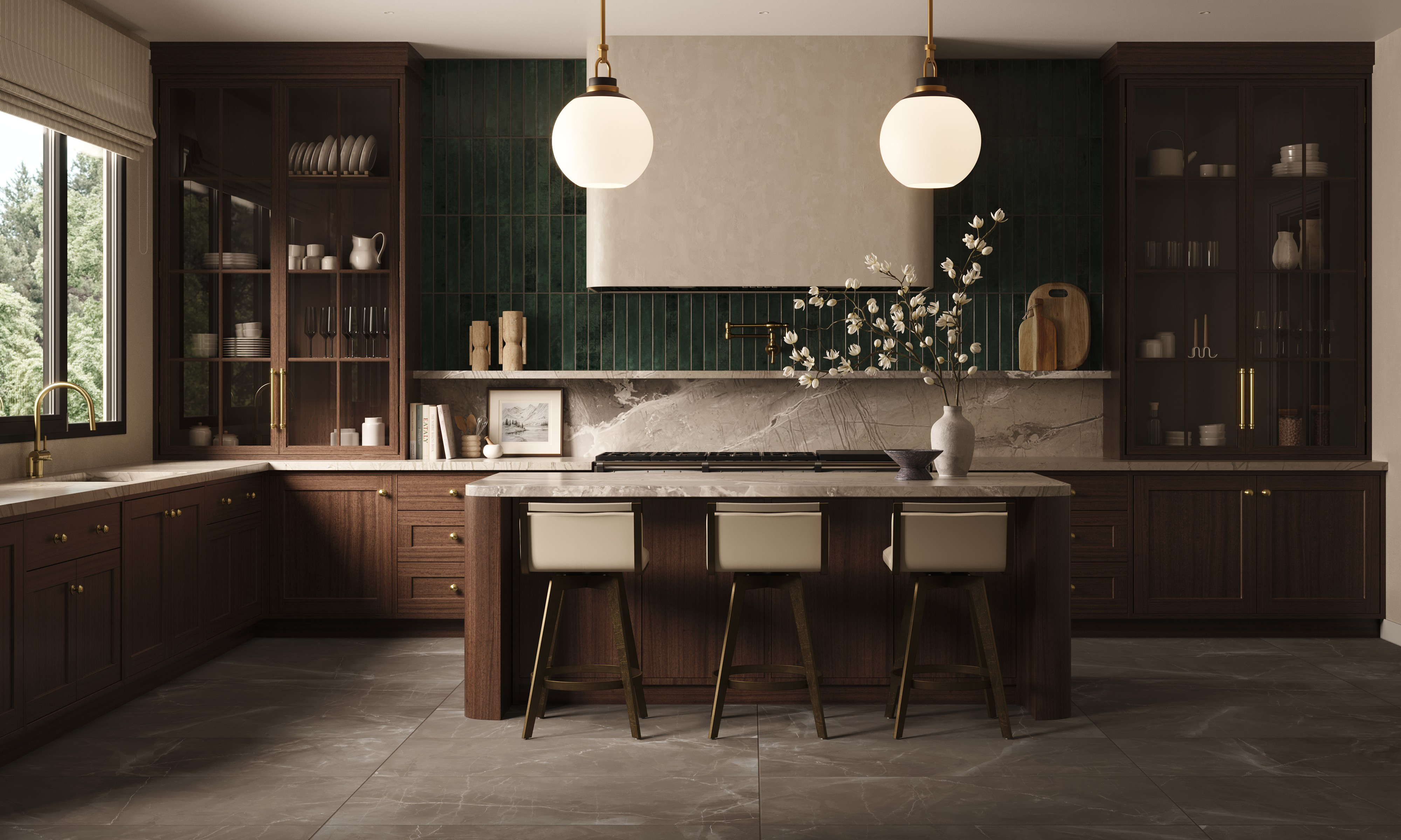 Jaden 2.5 x 16 Glossy Ceramic Tile in Hunter | Edward Martin
