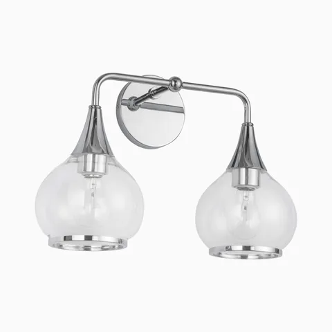 Eleanor 17" 2 Lights Vanity Light in Chrome/Clear Glass