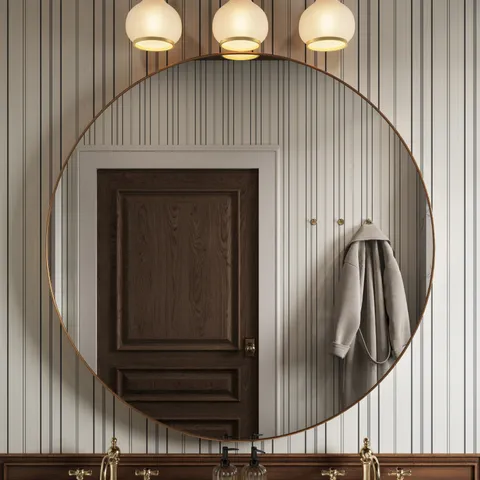 Eleanor 26" 3 Lights Vanity Light in Aged Gold/Opal Matte Glass