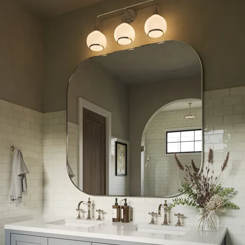 Eleanor 26" 3 Lights Vanity Light in Chrome/Opal Matte Glass