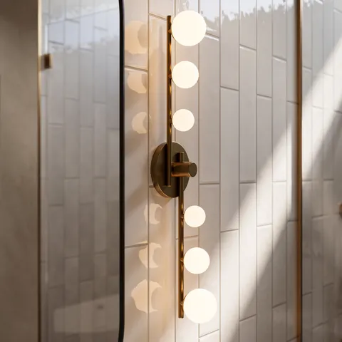 Emmery 29" LED Vanity Light in Brushed Gold/Opal Glass