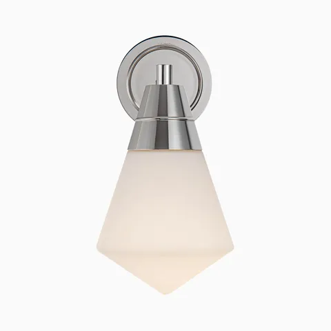 Irene 6" 1 Light Wall/Vanity Light in Polished Nickel/Opal Matte Glass