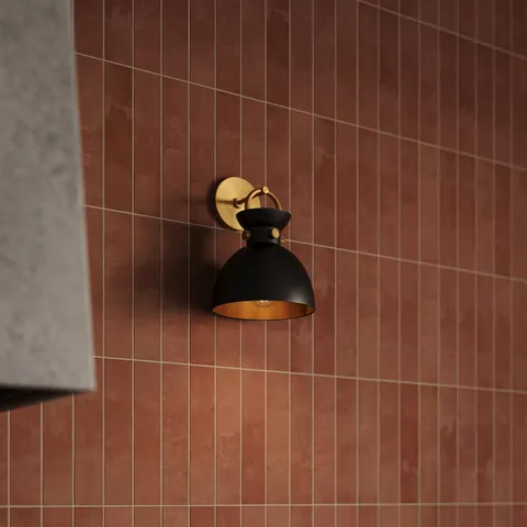 Owen 9" 1 Light Wall/Vanity Light in Aged Gold/Matte Black
