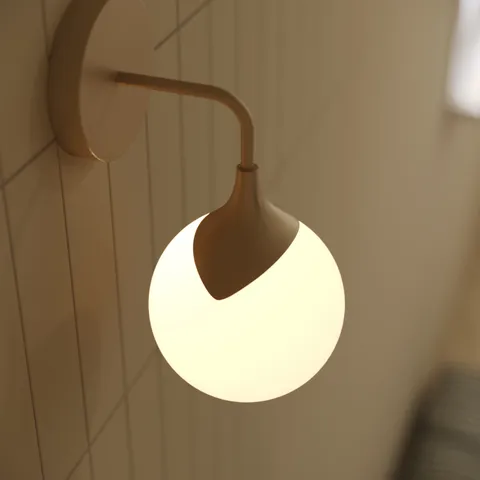 Sylvia 12" 1 Light Wall/Vanity Light in Aged Gold/Opal Matte Glass