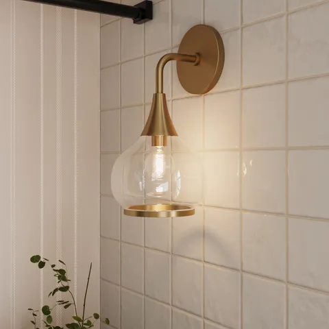 Eleanor 6" 1 Light Wall/Vanity Light in Aged Gold/Clear Glass