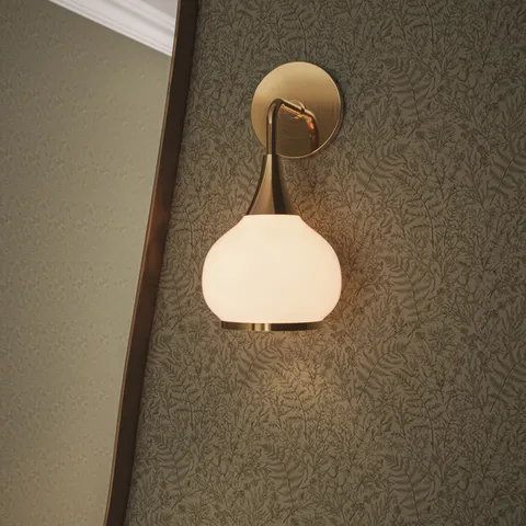 Eleanor 6" 1 Light Wall/Vanity Light in Aged Gold/Opal Matte Glass