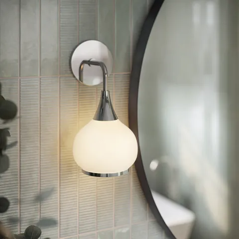 Eleanor 6" 1 Light Wall/Vanity Light in Chrome/Opal Matte Glass