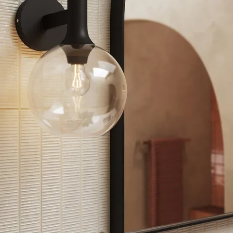 Wanda 8" 1 Light Wall/Vanity Light in Clear Glass/Matte Black