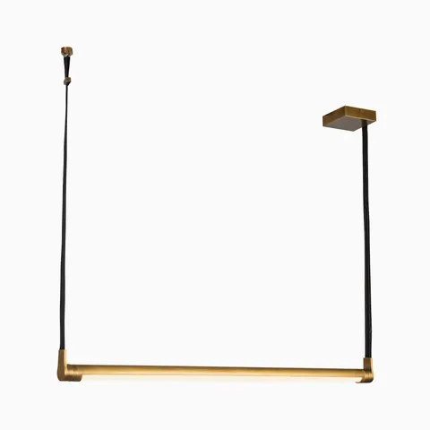 Carson 41" LED Linear Pendant in Vintage Brass, Universal Voltage