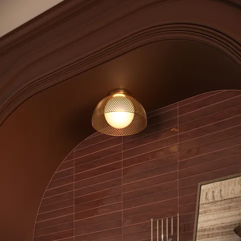 Colleen 12" 1 Light Flush Mount in Gold/Opal Matte Glass