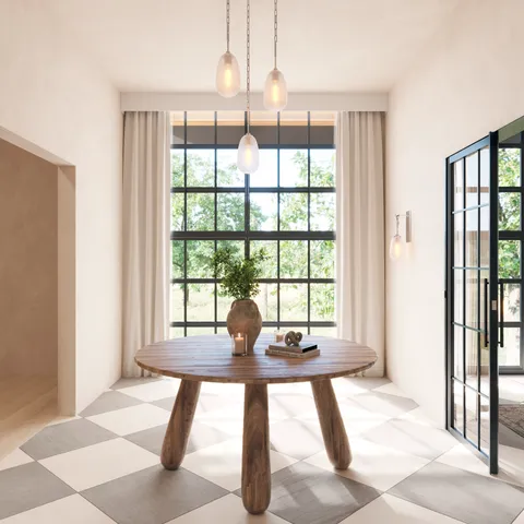 Dorien Walnut Round Dining Table in Matte, 48"