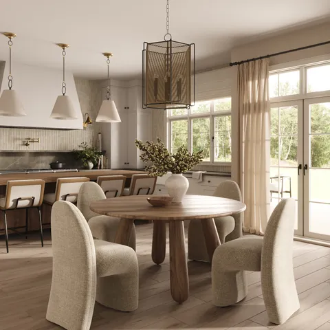 Dorien Walnut Round Dining Table in Matte, 60"