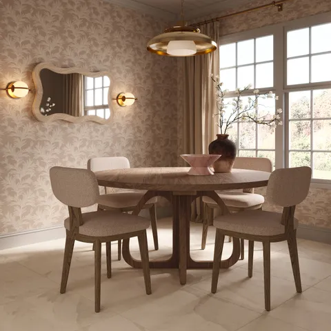 Laurent Walnut Round Dining Table in Matte, 60"