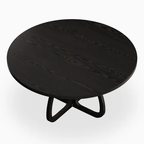 Laurent Ash Round Dining Table in Mocha, 60"