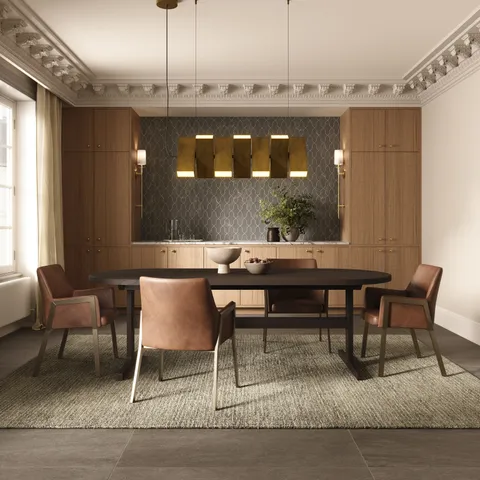 Fleurin Ash Oval Dining Table in Mocha, 96"