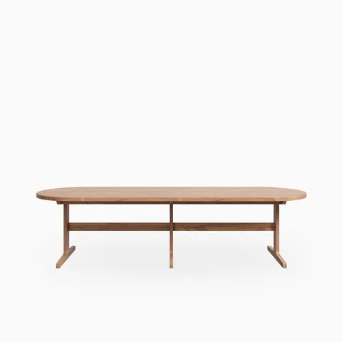 Fleurin Walnut Oval Dining Table in Matte, 120"