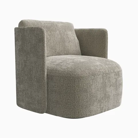 Ivo Swivel Chair in Mushroom