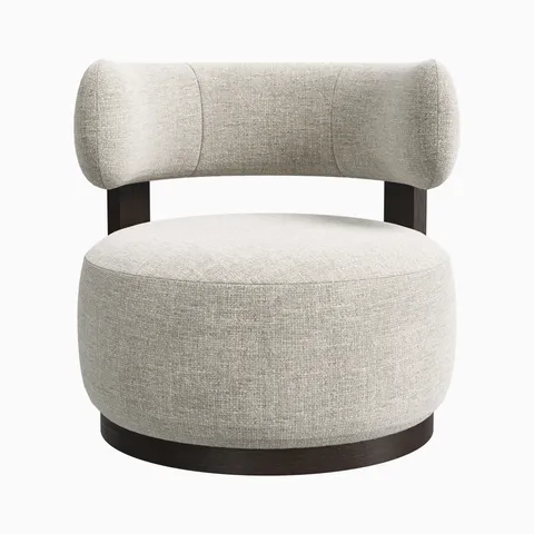 Leandro Swivel Chair in Mocha/Bone
